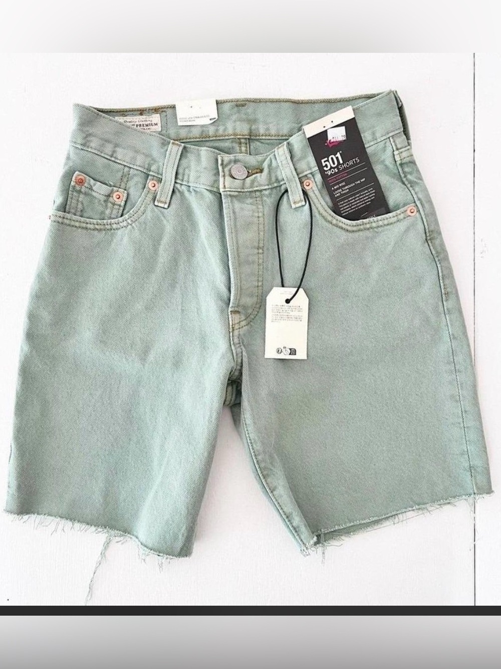 Levi’s Premium 501 90s Denim Green Shorts Womens Size 23